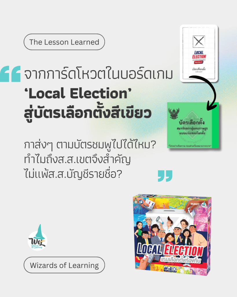จากการ์ดโหวตในบอร์ดเกม ‘Local Election’ สู่บัตรเลือกตั้งสีเขียว กาส่งๆ ตามบัตรชมพูไปได้ไหม? ทำไมถึงส.ส.เขตจึงสำคัญ ไม่แพ้ส.ส.บัญชีรายชื่อ?